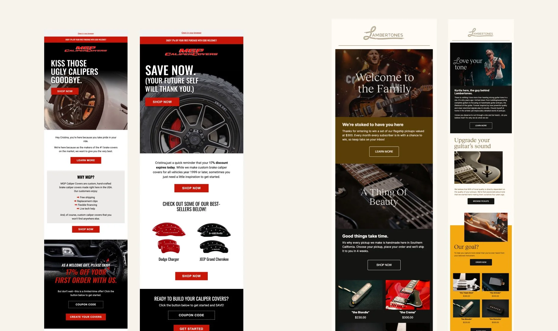Automotive and retail promotional email campaigns